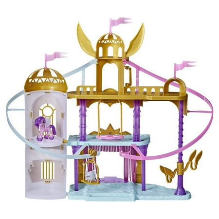 UPC: 5010993878468 | My Little Pony: A New Generation Movie Royal Racing Ziplines – 22-Inch Castle Playset Toy with 2 Moving Ziplines Princess Pipp Petals Figure