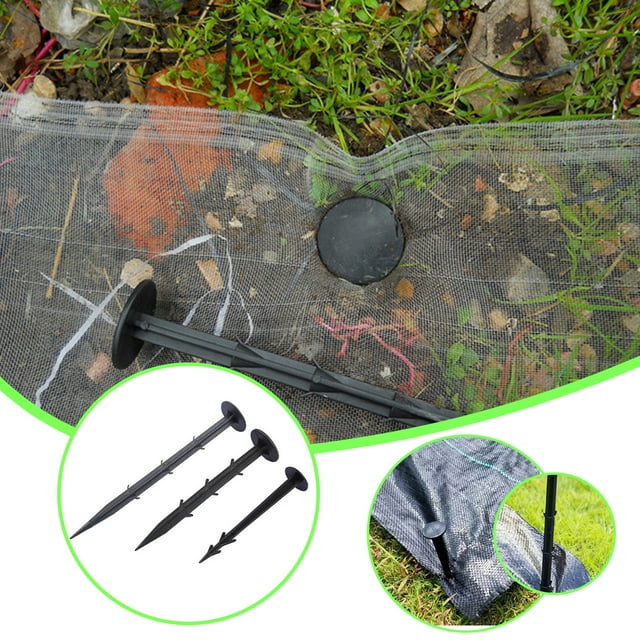 Sentmoon 50 Pack Plastic Garden Stakes Sod Staples Grass Pegs Fence Pin Fastener for Artificial Turf Parterre Securing Barrier Membrane Home Landscaping