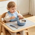 thumbnail image 5 of Guodhu Kids Plate Bowl Feeding Set Non Slip Suction Plates Utensils | Feeding Supplies Silicone Plate Spoon Fork | Blue(Light Blue), 5 of 6