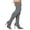Gray, variant on Women's Pointed Toe Thigh High Stiletto Heel Fashion Boots Black Suede 6.5