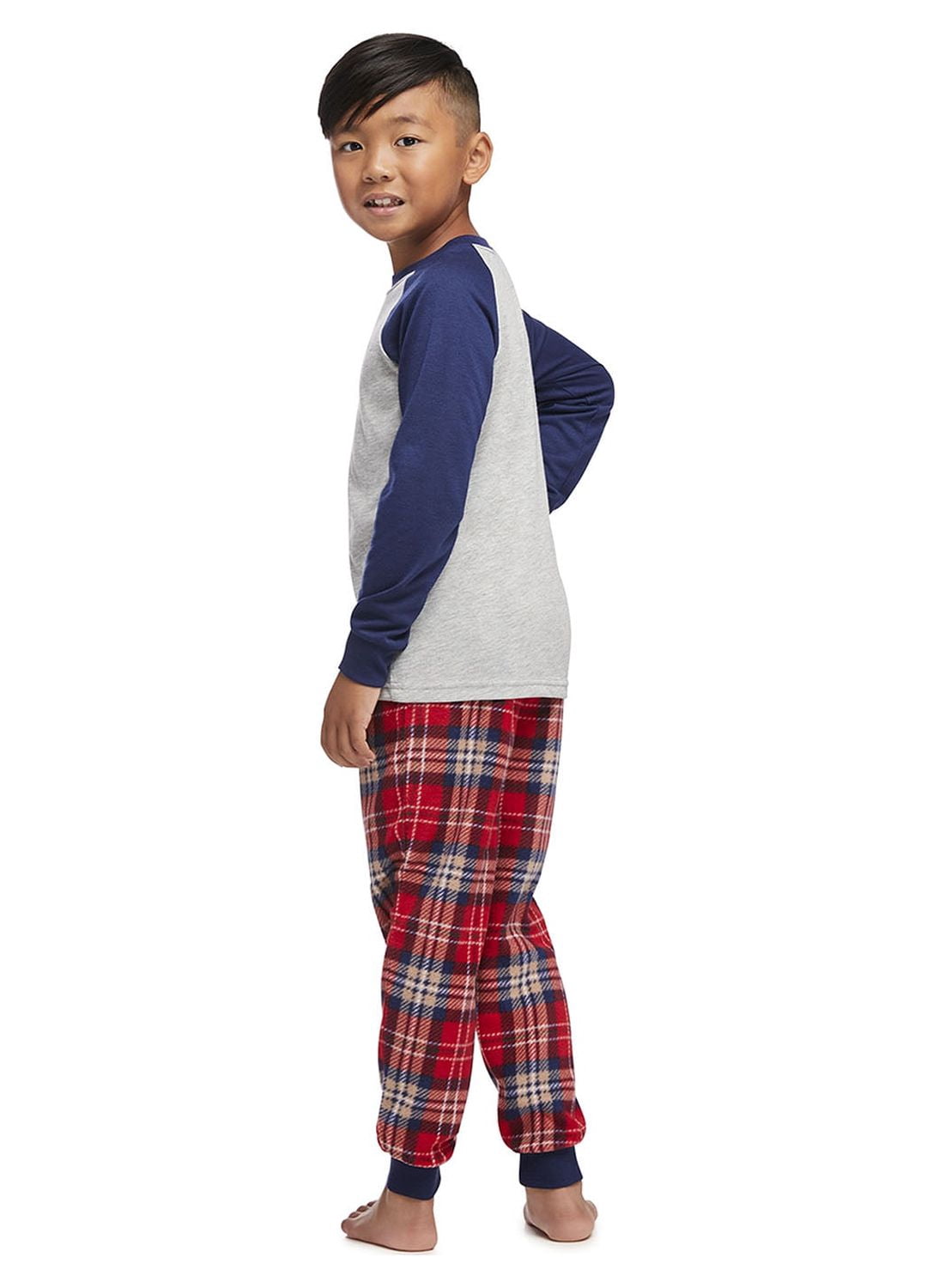 Jolly Jammies Boys or Girls Unisex Plaid Bears Matching Family Pajamas Set, 2-Piece, Sizes 6-12