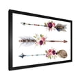 thumbnail image 2 of Designart 'Flowers and Ethnic Feathers On Native Arrows III' Bohemian & Eclectic Framed Art Print, 2 of 4