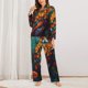 thumbnail image 2 of Balery Colorful Owl Forest Conjunto de Pijama con Estampado para Mujer, Conjunto de Dos Piezas con Manga Larga, Ropa de Dormir Suave con Bolsillos, Pijamas Cómodos-Large, 2 of 7
