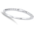 thumbnail image 4 of Thin White Cubic Zirconia Wedding Ring .925 Sterling Silver Stackable Band Jewelry Female Size 6, 4 of 4