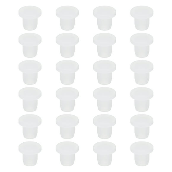 Unique Bargains T-Shaped Silicone Rubber Hollow Plug for 8.8 to 8.9mm Hole White 24 Pieces