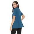 thumbnail image 4 of Women's Casual Solid Short Sleeve Basic Open Draped Front Cardigan Office Wear, 4 of 6