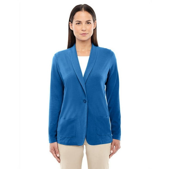 Devon & Jones Women's Perfect Fit Shawl Collar Cardigan, Medium, French Blue