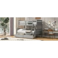 thumbnail image 6 of Twin over Full Bunk Bed with Ladder, Two Storage Drawers, Safety Guardrail, Gray, 6 of 13