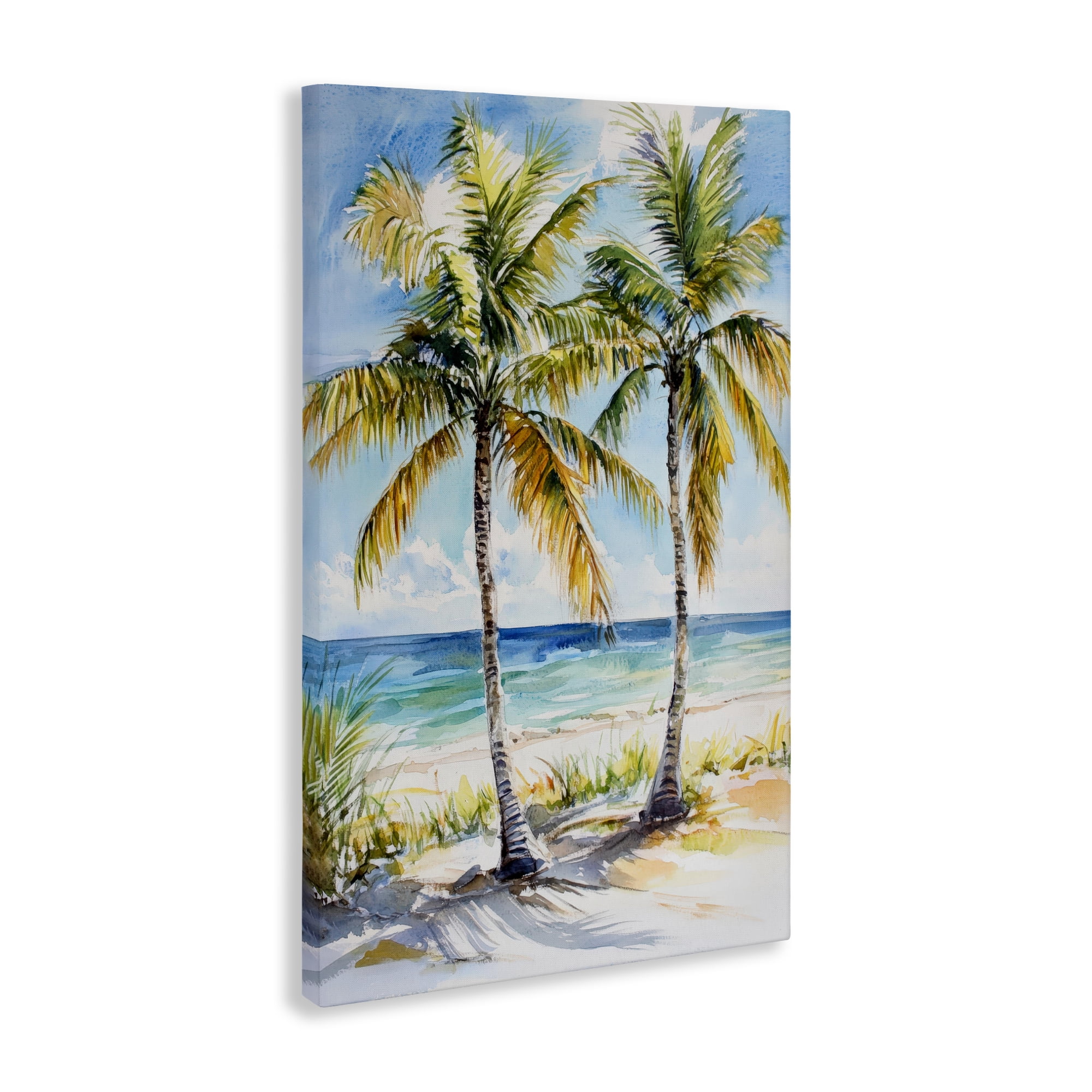 Stupell Industries Sandy Palms Duo Ocean View Canvas Wall Art, design by Petal Prints Design