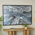 thumbnail image 2 of 30" x 59" Abstract Framed Wall Art with Silver Foil Accents and Black Frame, by DecMode, 2 of 9