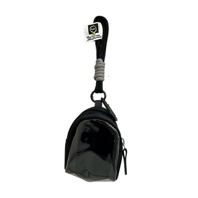 Bolsa de exhibición de muñecas, mini llavero de bolsa de muñecas, caja de almacenamiento de mini figuras portátiles impermeables transparentes, bolsa negro