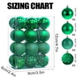 thumbnail image 3 of Fllostpr 24PC Electroplated Christmas Ball Ornaments, Shatterproof Hanging Decor Set for Xmas Tree Wreath Garland Party Indoor, Green 1.2", 3 of 7