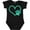 AB-Black, variant on Teal Heart With Paw Print Boys or Girls Baby Bodysuit