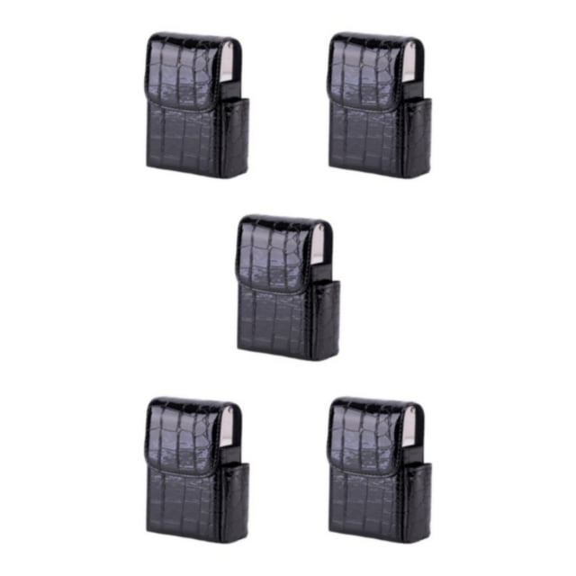 jesticaly Easy To Close And Open PU Cigarette Case For Business Cards Business Card Case Cigarette Cases Alligator black 5Set