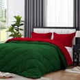 thumbnail image 4 of DNG Creations 3 Piece Solid Reversible Diamond Pattern Comforter 550 GSM All Season 800 TC, 100% Egyptian Cotton - California King - Size ( Green/Red Colour ), 4 of 7