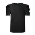 thumbnail image 7 of THDHVS Shirts for Girls,Girls Tops,Summer Fashion Girls Puff Short Sleeve Tops Kids T Shirts Round Neck Tees 4-14 Years Black 4-5 Years, 7 of 7