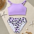 thumbnail image 2 of Ymyiu Tankini Swimsuits for Girls Girls Swimsuits Bikini Set Kids Bathing Suit Bikini Top Two Piece Girls' Swimwear Size 7-8 Years (Purple,7-8 Years), 2 of 6