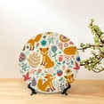 thumbnail image 6 of Wukai Whimsical Fox Floral Garden Print Decorative Plate for Display,Bone China Decorative Plate, Ceramic Dinner Plate with Stand, Vertical Ceramic Plate-7in, 6 of 6