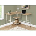 thumbnail image 4 of Desks: L-Shaped Corner Computer Desk for Home Office, 48" L, with Storage Shelves, Industrial Modern, White Metal | Natural, 4 of 6