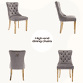 thumbnail image 6 of Sumdeal Modern 47" Round Glass Dining Table and 4 Velvet Upholstered Chair Set,Gray and Golden Leg, 6 of 6