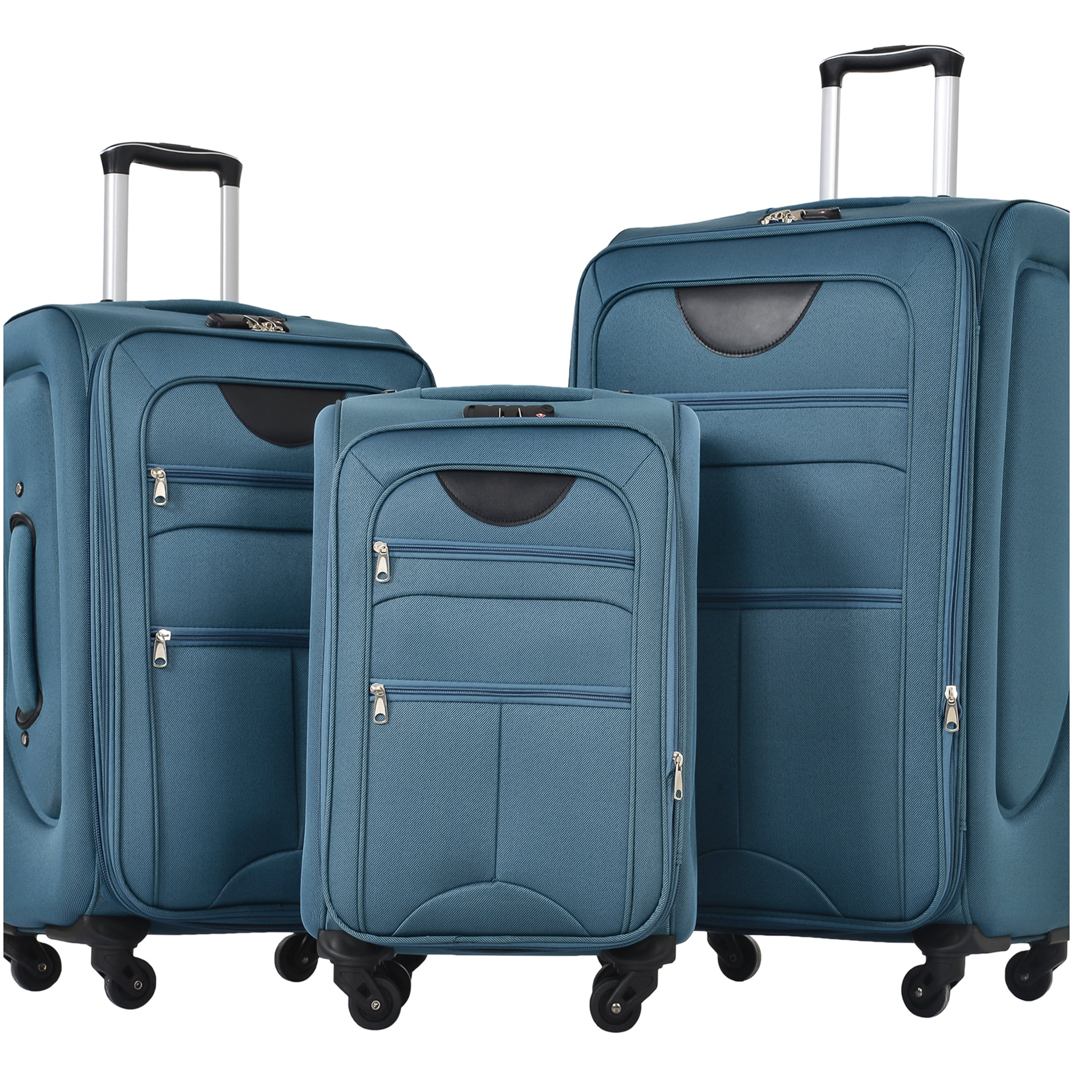 IZOD Liam Soft Shell Spinner Suitcase Set with Combo Lock, 3 Piece