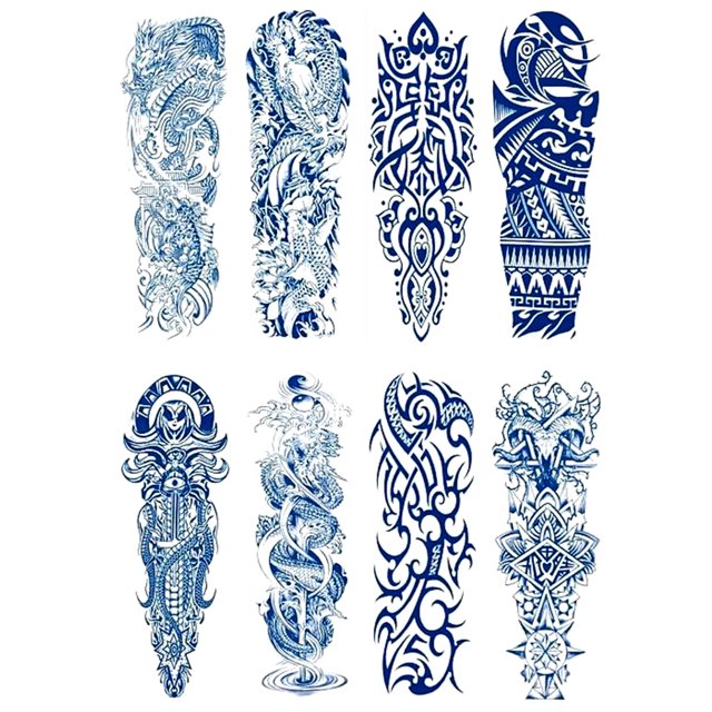 Tatuajes Marcador Corporal Pegatinas Tatuaje 8 Uds. Dragón Impermeable para Mujeres Y Hombres