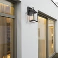thumbnail image 3 of LNC Lubuk 11-in H Sandy Black Clear Glass Square Modern Outdoor Wall Light,11.2"H, 3 of 14
