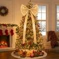 thumbnail image 5 of 24x71in Oversized Christmas Bow Decoration – Large Ribbon Bow for Tree, Wreath, Door, or Outdoor Holiday Display Props, 5 of 6