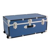 Seward Trunks Adult Wood Trunk with Wheels and Lock in Mist Blue