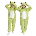 thumbnail image 2 of GiLiling Toddler Boys and Girls Frog Costume Animal Onesie Hooded Romper One Piece Loungewear Jumpsuit Halloween Dress-Up Outfit (Green, 18-24 Months), 2 of 8