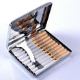 thumbnail image 2 of Silver Cigarette Case Box Metal Cigarette Case For Men Can Holds 20 Cigarettes, 2 of 4