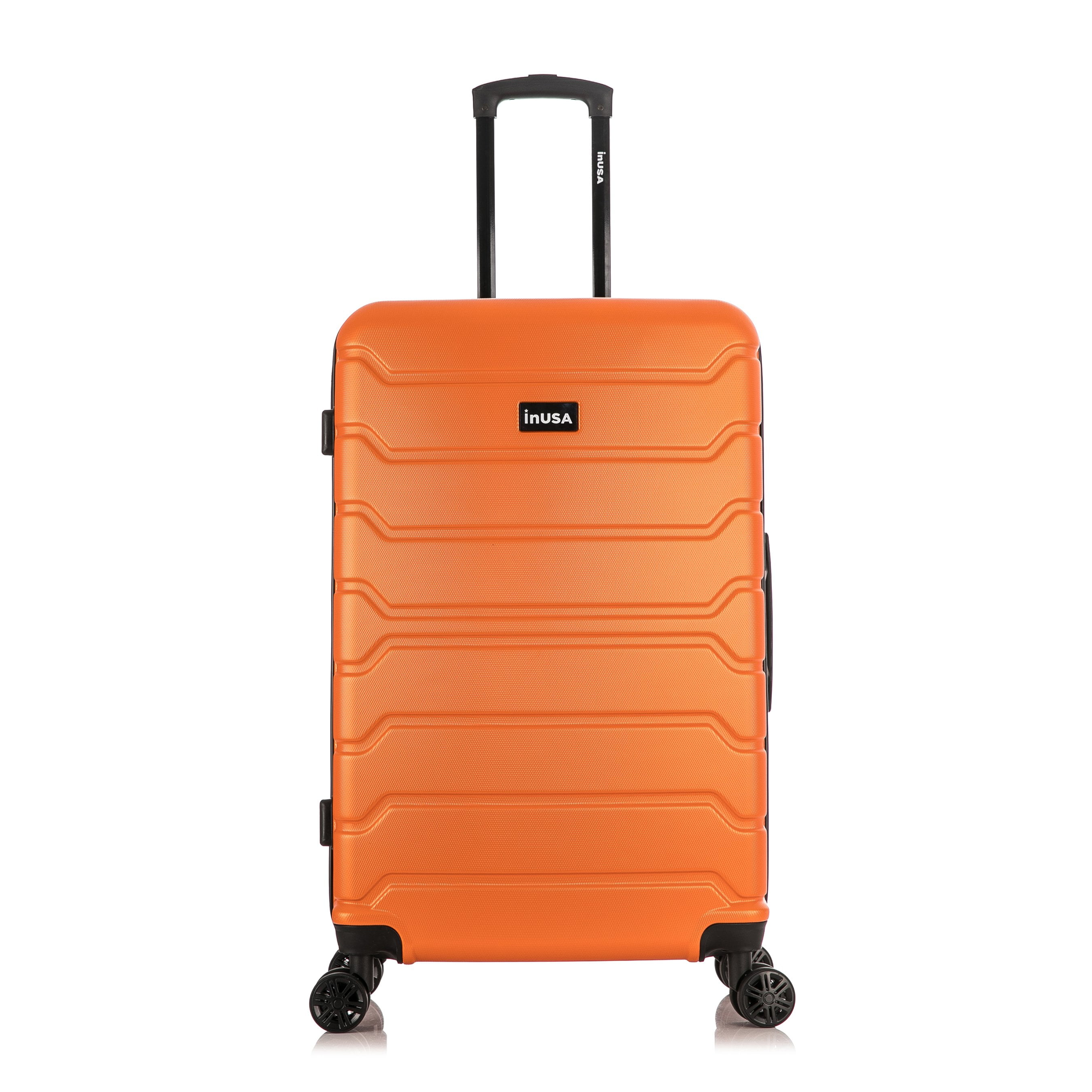 InUSA Trend 28 Carry Checked Hardside Lightweight Luggage with Spinner Wheels Handle and Trolley Orange Walmart
