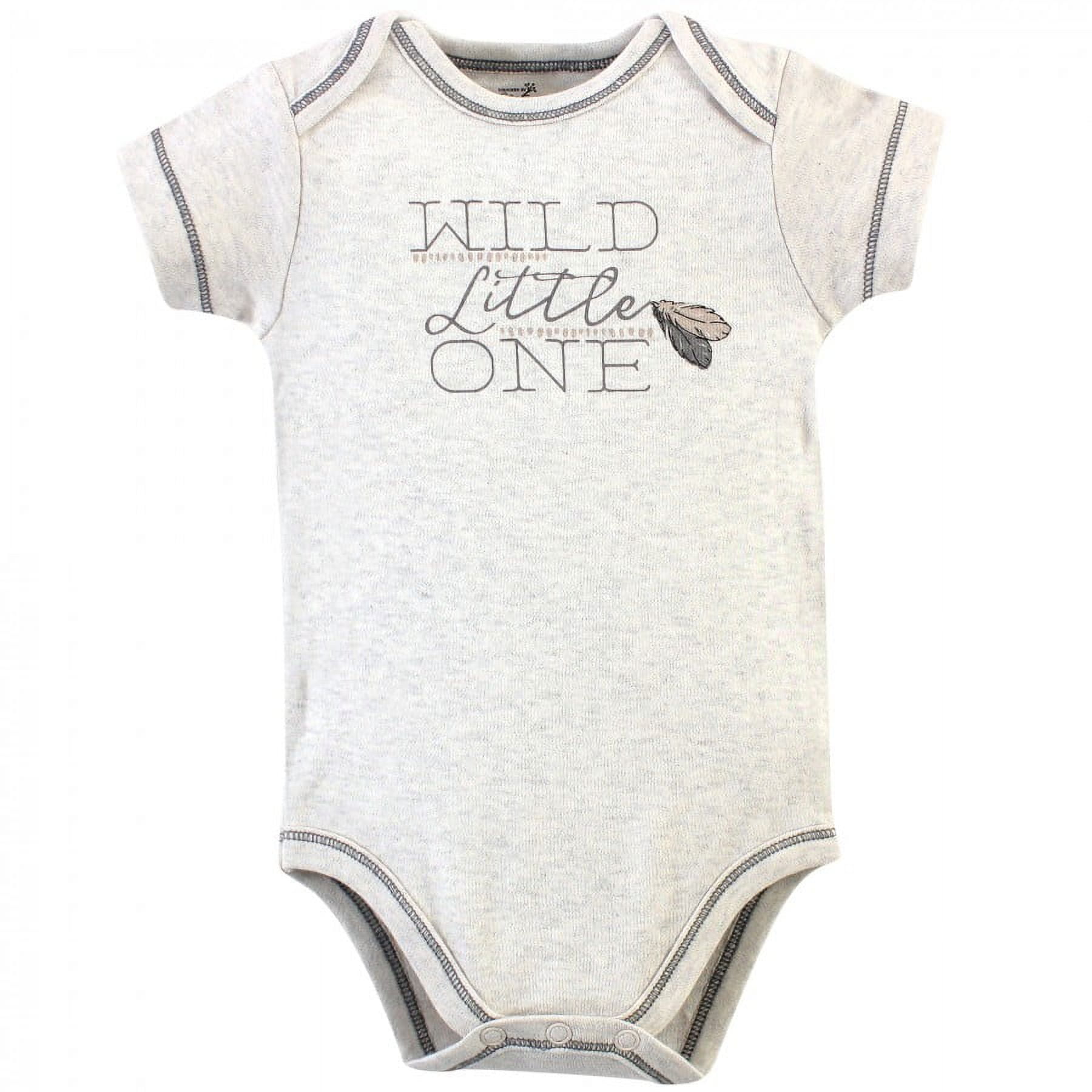 Touched by Nature Baby Boy Organic Cotton Bodysuits 5pk, Boho Fox, 0-3 Months