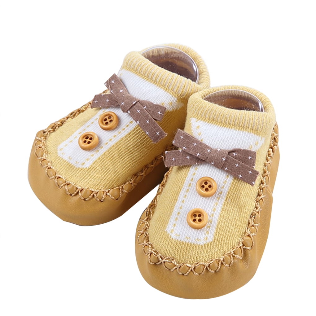 homeholiday 1 Pair Baby Socks PU Leather Soles Infant Newborn Autumn ...