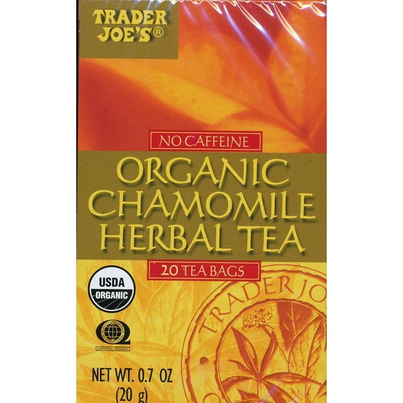Trader Joe's No Caffeine Organic Chamomile Herbal Tea (Pack of 4)