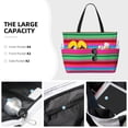 thumbnail image 3 of KLL Colorful Mexican Stripes Print Large Beach Tote Bag Women Waterproof Sandproof Zipper Beach Tote Bag for Pool Gym Grocery Travel with Wet Pocket, 3 of 7