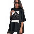 thumbnail image 3 of Plus Size Shirt for Women Black Tops for Women Short Sleeves Shirt for Women Mountains 3 T Shirt Crewneck Shirt for Women XS, 3 of 5