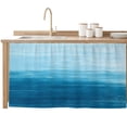 thumbnail image 2 of Sky Blue Ombre Cabinet Curtain 32"Wx55"L,Dustproof Pantry Door Curtain W/ Self Adhesive Tape,Modern Abstract Art Ocean Oil Painting Tall Storage Cover Privacy Drape for Bathroom Kitchen Laundry Room, 2 of 9