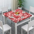thumbnail image 3 of Colorful Tie Dye Pattern Square Fitted Tablecloth with Elastic Edge,Square Table Cover,Washable Elastic Table Cover for Home Kitchen Party Decor 34"x34", 3 of 6