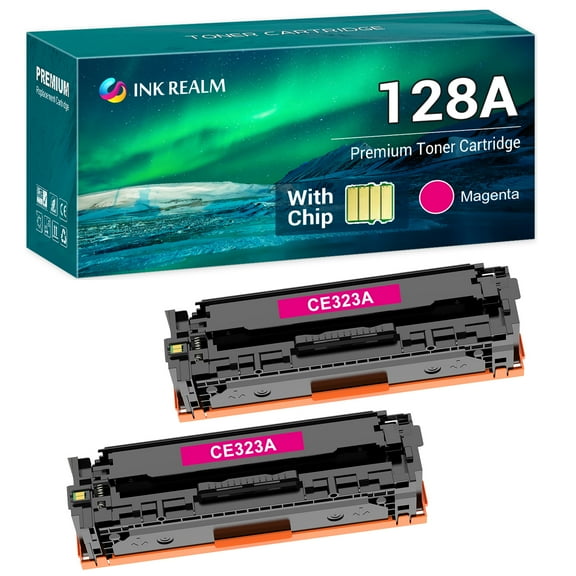 Cool Toner Compatible Toner Replacement for HP 128A CE323A Pro CP1525nw CP1525n CM1415fn CM1415fnw Printer ink（Magenta, 2-Pack)