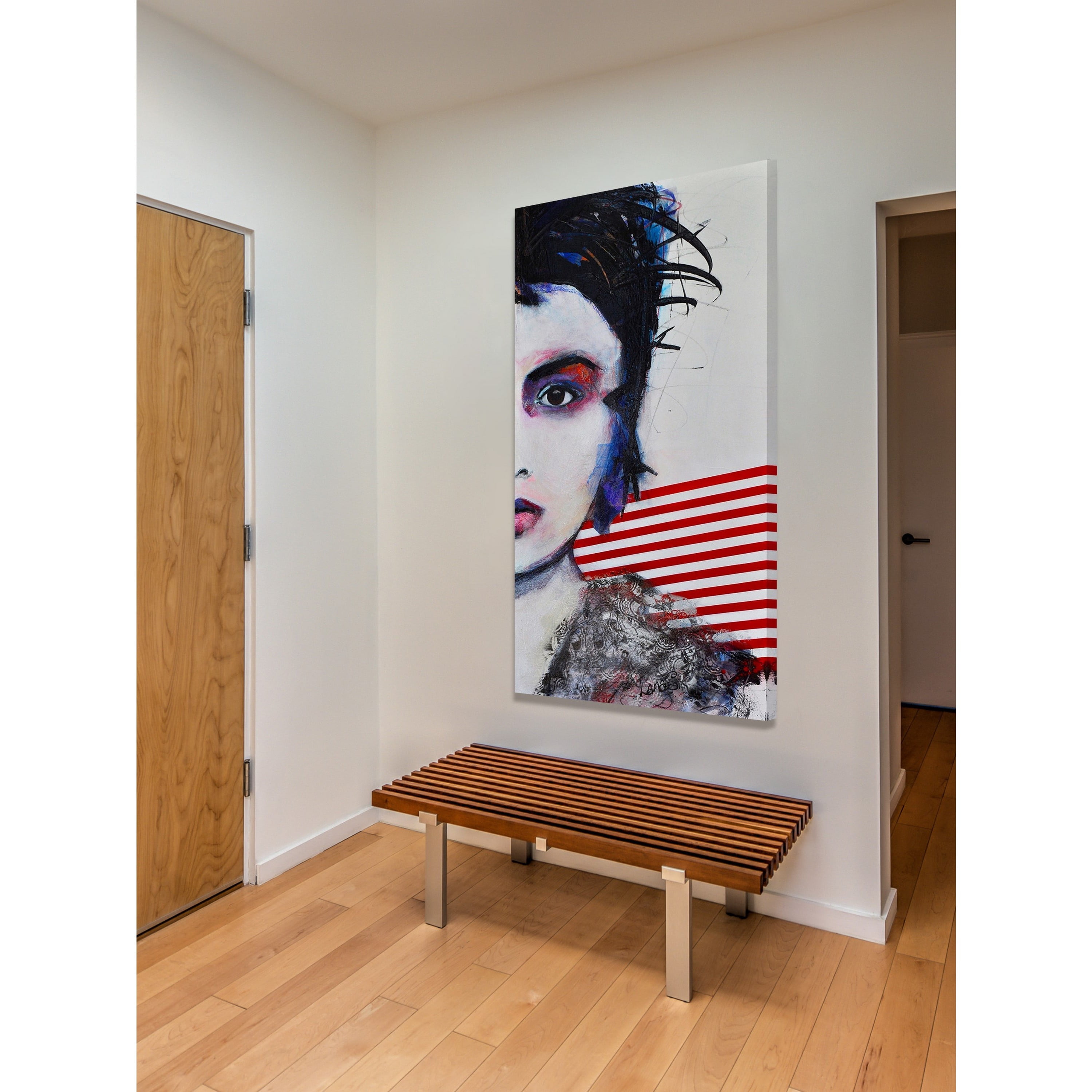 MARMONT HILL 'Glamorous Rock' Painting Print on Wrapped Canvas - Blue 22.5 x 45
