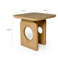 thumbnail image 5 of Benjara Noe Ohan 22" Side End Table- Square Top- Light Brown Solid Rubberwood, 5 of 5
