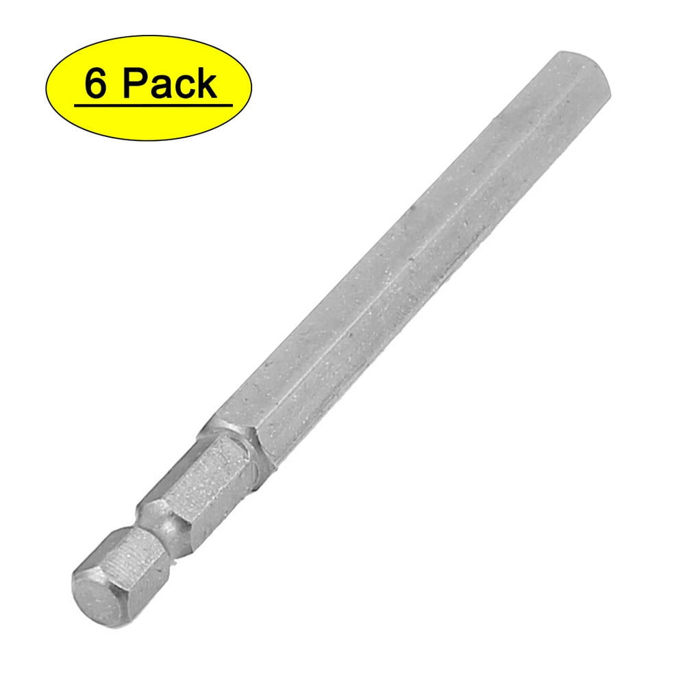 1/4" Shank 8mm Hexagon Head 100mm Long Screwdriver Bit 6pcs