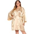 thumbnail image 1 of GFDYREE Women's Plus Size Satin Robes Plus Size Silky Kimonos Robes Sleepwear,Short, 1 of 4