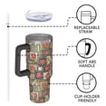 thumbnail image 4 of 40oz Pioneer Flower Floral Print Pattern Insulated Tumbler with Handle, BPA-Free Leak Proof Lid and Straws, Double Wall Vacuum, Hot 12h/Cold 34h, 4 of 6