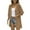 Khaki, variant on Women's Casual Three Quarter Sleeve Cardigan, Open Front Loose Fit Light Thin Design Ideal For Air Condition Room Loose Hem Brings Relaxed Comfortable Feeling Simple Solid Colo, Black L