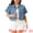 Light Blue, variant on DARING DIVA Women's Plus Classic Washed Cropped Denim Jacket 1X Dark Blue