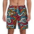 thumbnail image 3 of Uemuo Geometry Pattern Mens Swim Trunks Quick Dry Board Shorts with Mesh Lining, Stretch Beach Shorts Quick Dry No-Chafing Board Shorts-XX-Large, 3 of 9