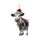 thumbnail image 1 of Adorno navideño de vaca personalizado | Decoración navideña rústica | Colgante de hierro para árbol, puerta y mochila | Regalo de invierno para niños y adultos, 1 of 4