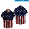 thumbnail image 4 of Jgppe Independence Day Shirts for Men Casual Lapel Printed Short Sleeve Button down Summer Shirts with Chest Pockets, 4 of 6